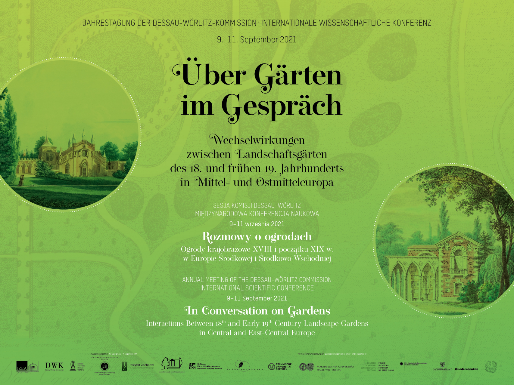 Poster der Tagung Über Gärten im Gespräch 2021