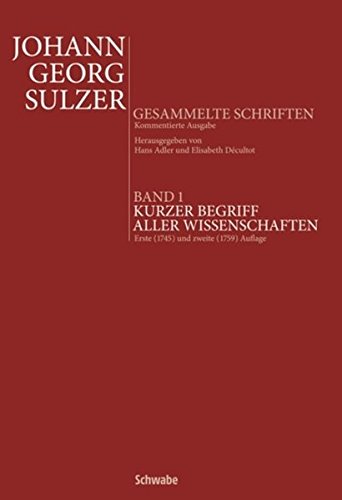 Johann Georg Sulzer: Kurzer Begriff aller Wissenschaften